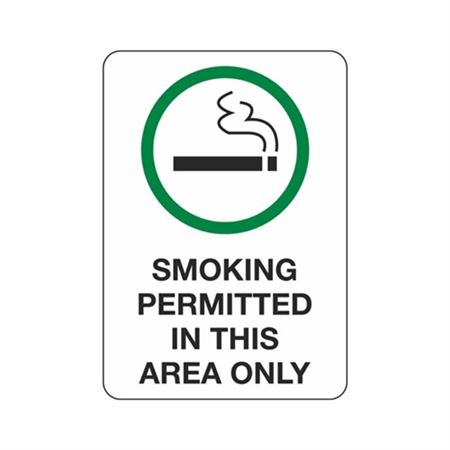Smoking Permitted in This Area Only - 7" x 10" Polyethylene Sign